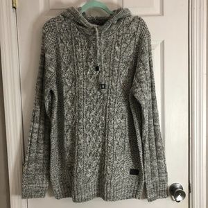 Men's projek raw gray braided long sleeve sweater